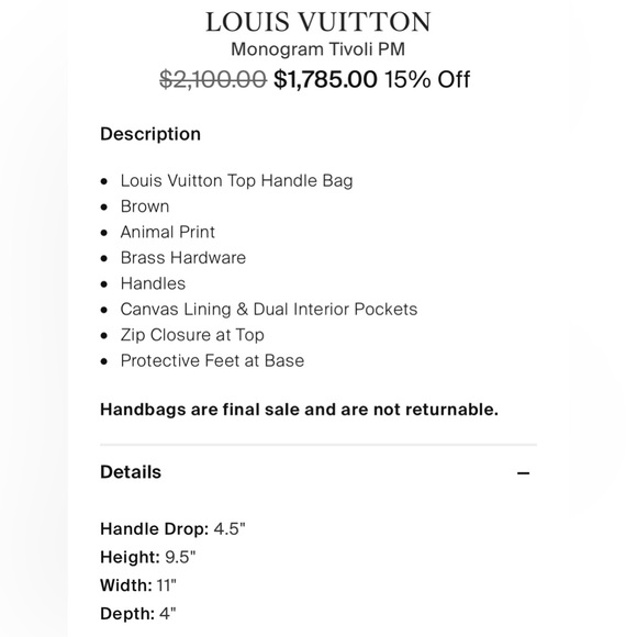 Authentic LV Tivoli PM - Picture 6 of 6